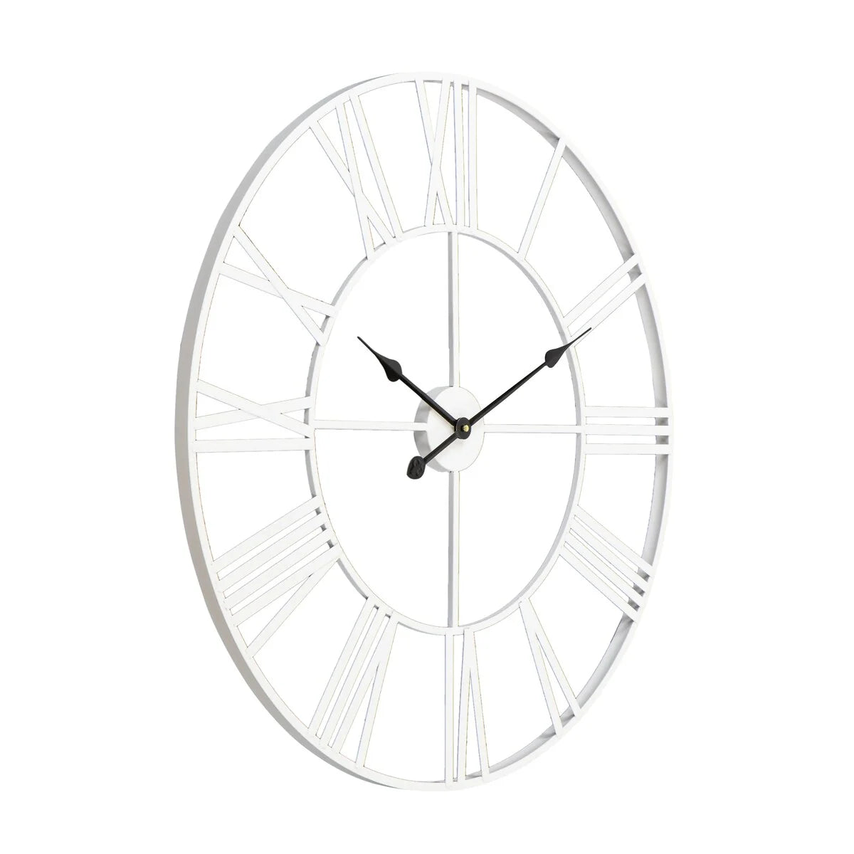 ZenVora Modern Round Metal Wall Clock, Decorative Circular Hanging Clock for Living Room, Bedroom and Office