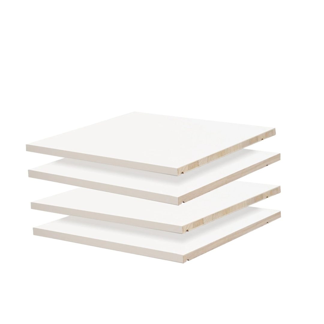 ZenVora Set of 4 Small Solid Wood Shelves for Wardrobe and Armoire Storage