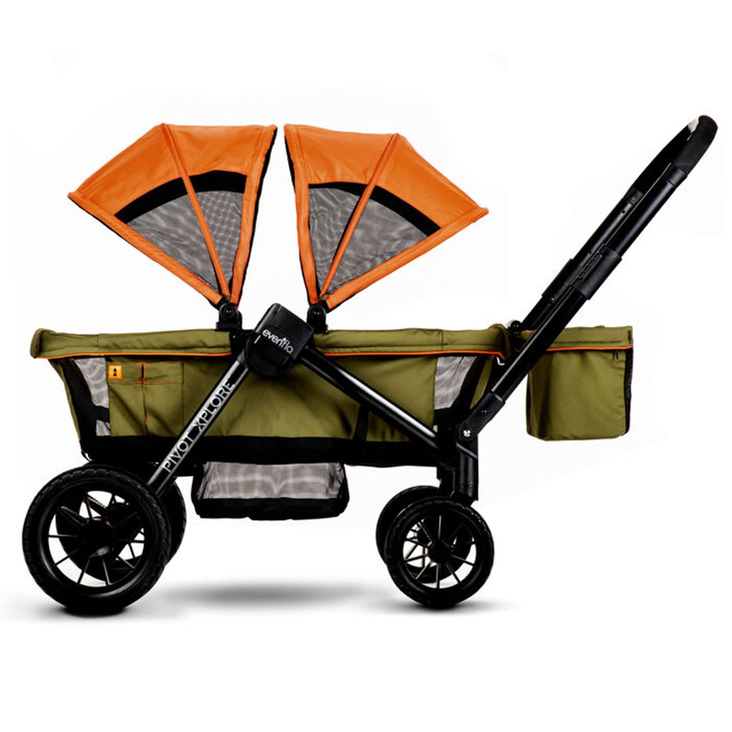 ZenVora 2-in-1 All-Terrain Baby Stroller Wagon with Canopy and Storage - Gray