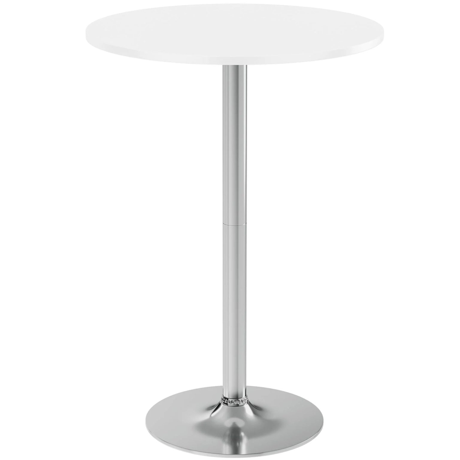 ZenVora Round Bistro Pub Table, Bar Height Cocktail Table with Metal Base and MDF Top, 23.8 Inch