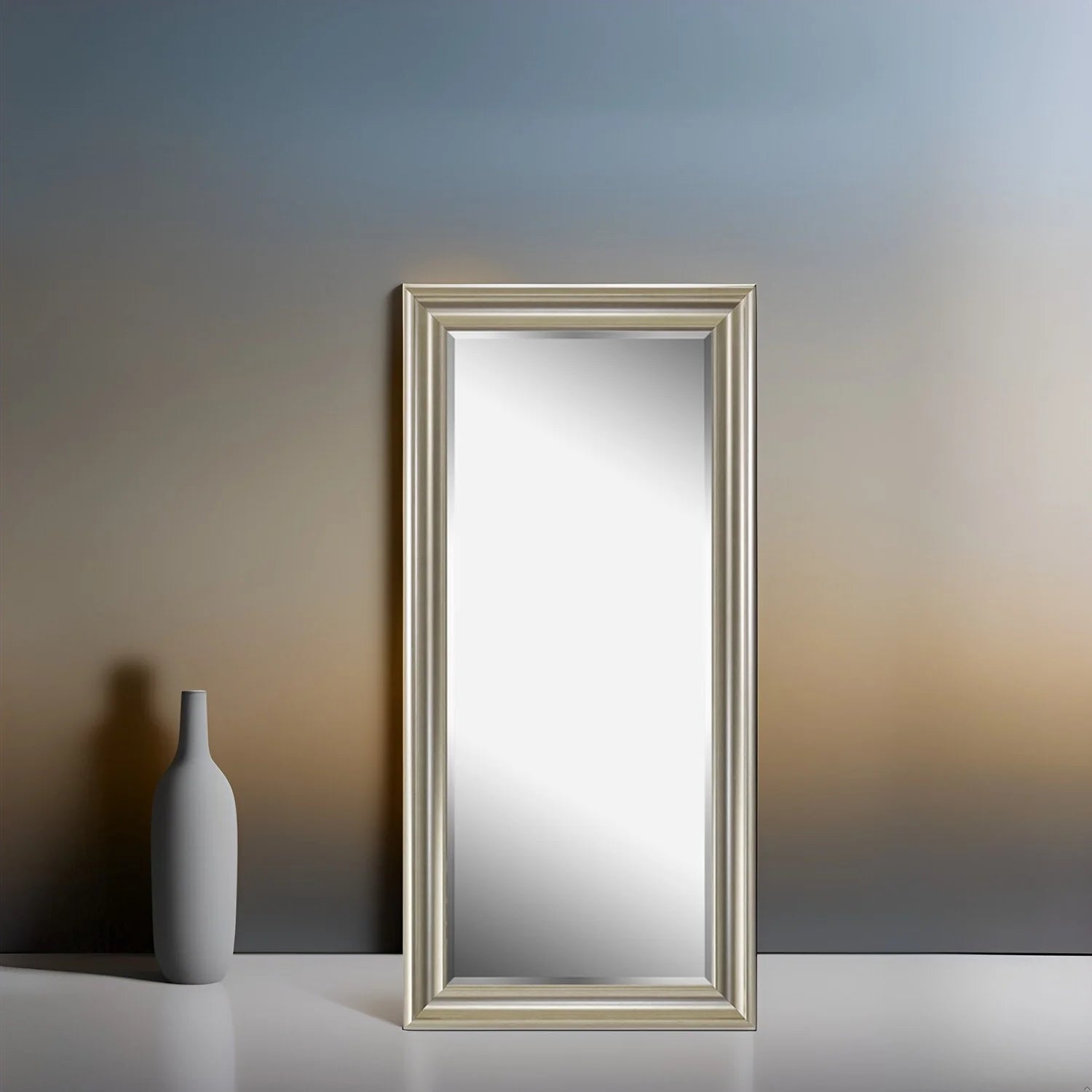 ZenVora Tall Full Length Mirror, Oversized Rectangle Full Body Wall Mounted Mirror with Smooth Faux Wood Frame