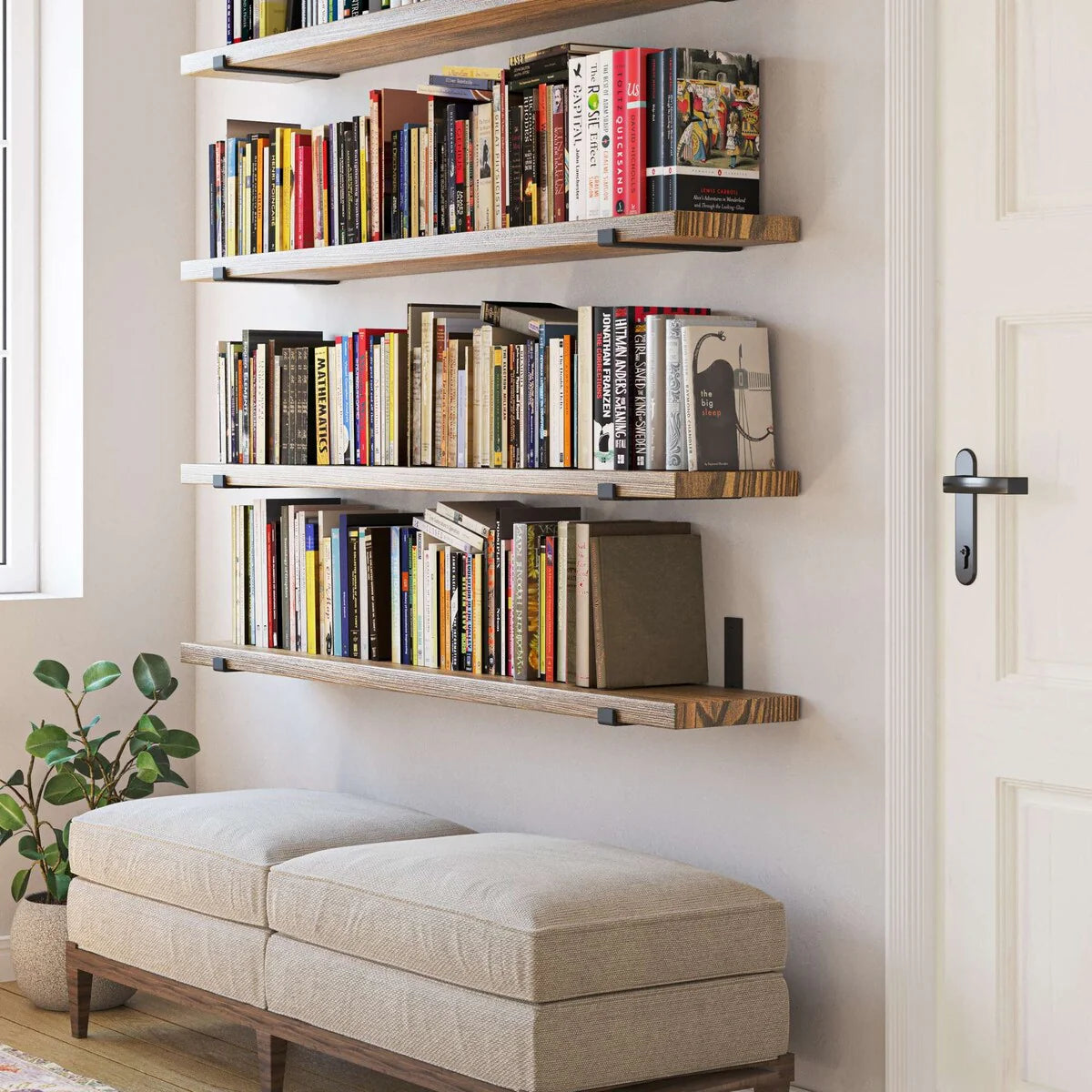 ZenVora 60 Inch Floating Wall Shelf, 9.25" Deep Wall Mounted Storage Shelf for Living Room, Bedroom and Home Decor