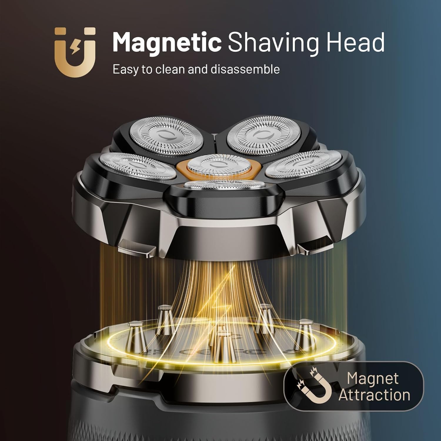 ZenVora Waterproof Hypoallergenic Head & Face Shaver, Rechargeable Electric Razor for Men’s Scalp and Facial Grooming