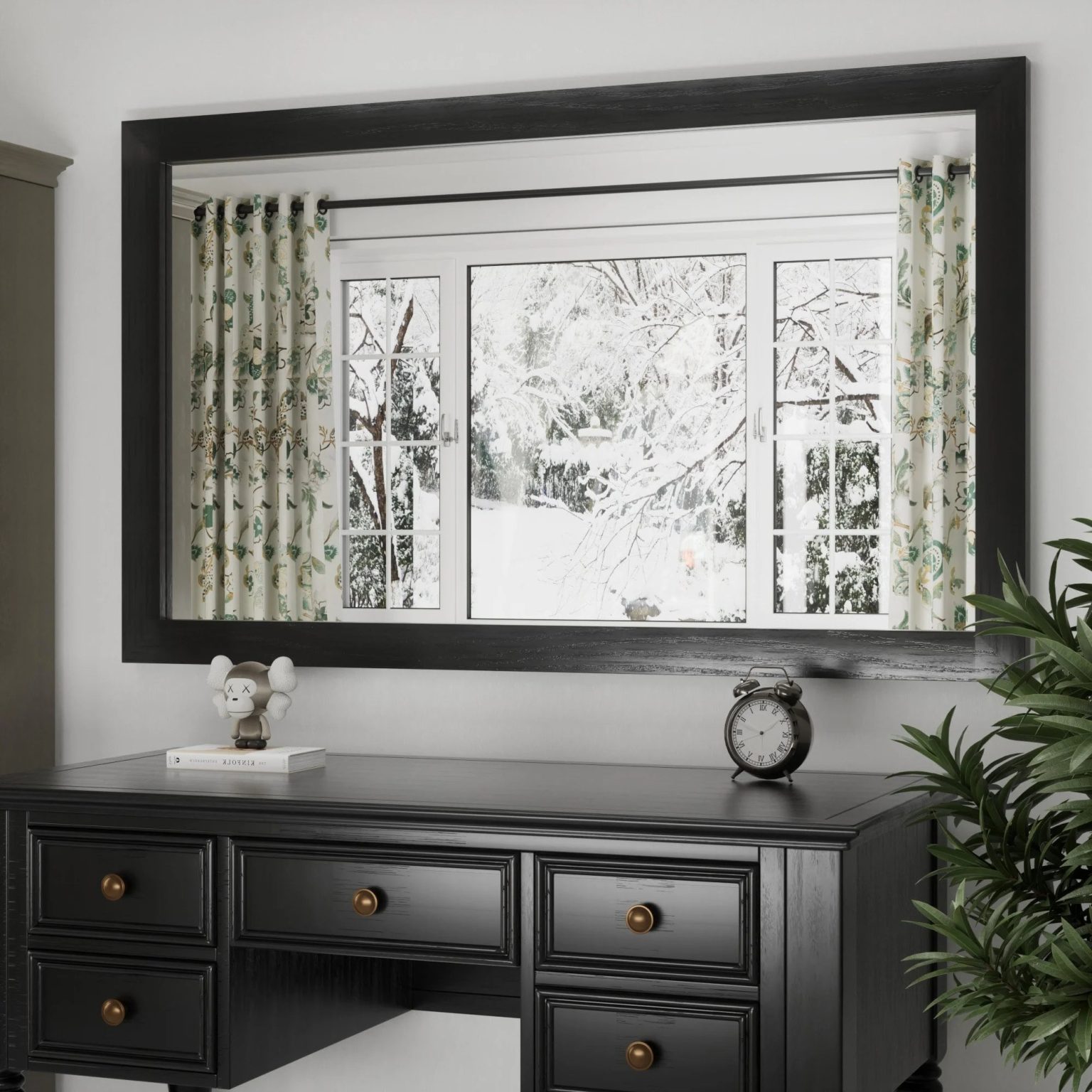 ZenVora Modern Rectangular Wall Mirror with Wood Frame, Bathroom and Barn Door Mirror, Multiple Sizes