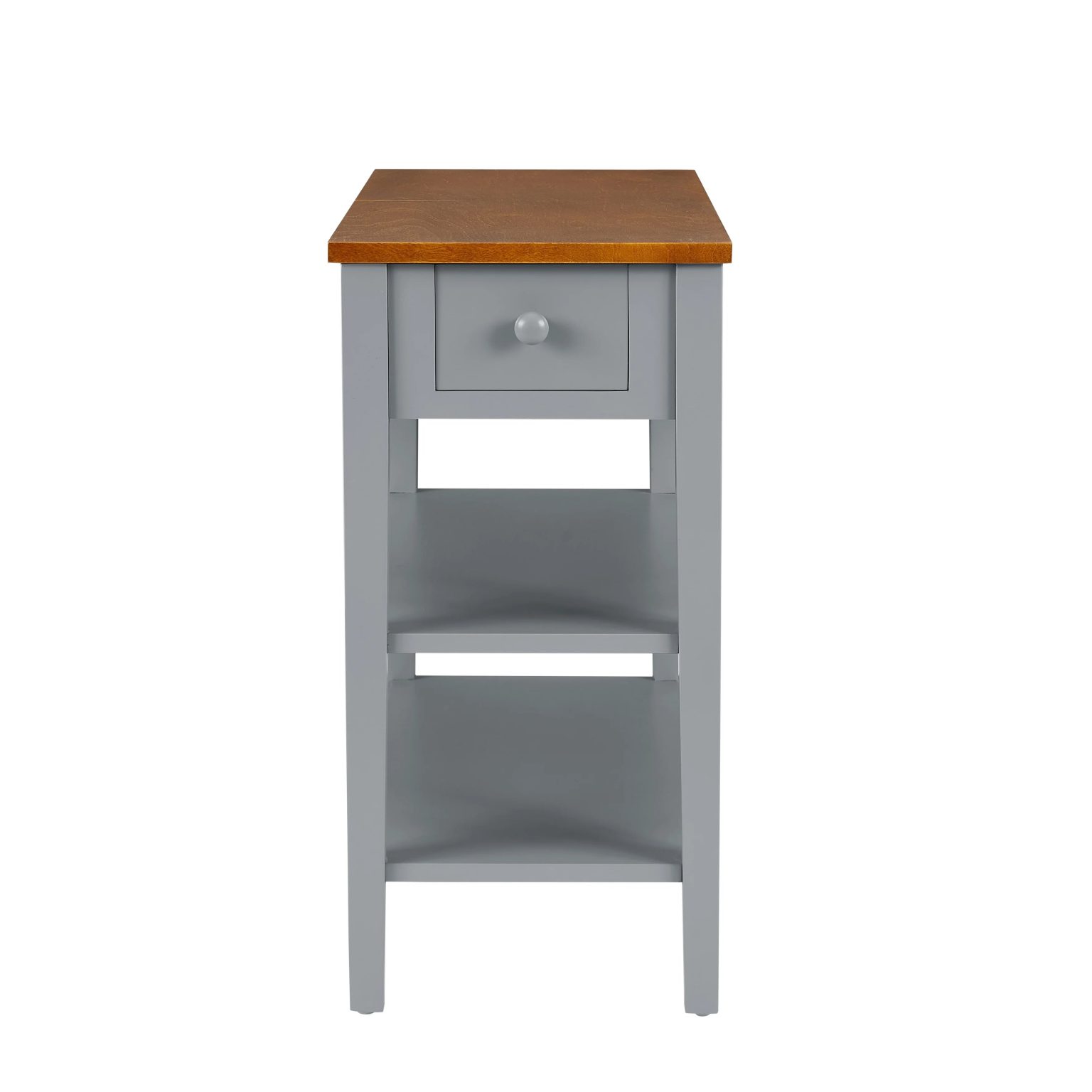 ZenVora Narrow 2-Tone End Table with USB Charging Ports, Small Space Side Table