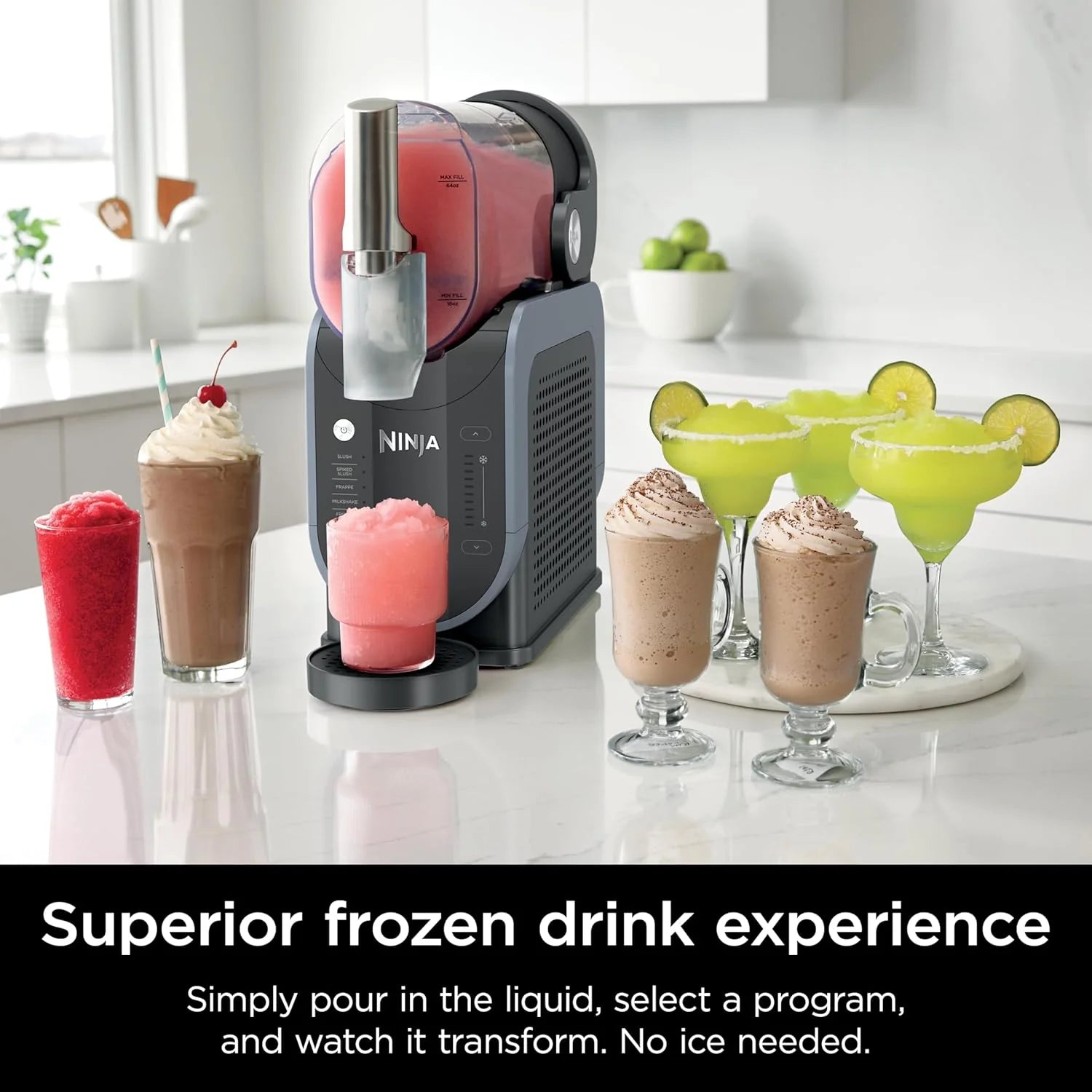 ZenVora 88 oz. Frozen Drink Machine – RapidChill Technology, 5 Preset Programs for Slushies & Cocktails