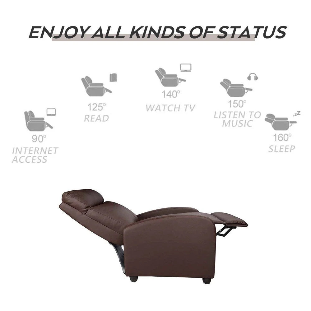 ZenVora Massage Recliner Chair, PU Faux Leather Home Theater Recliner with Padded Seat