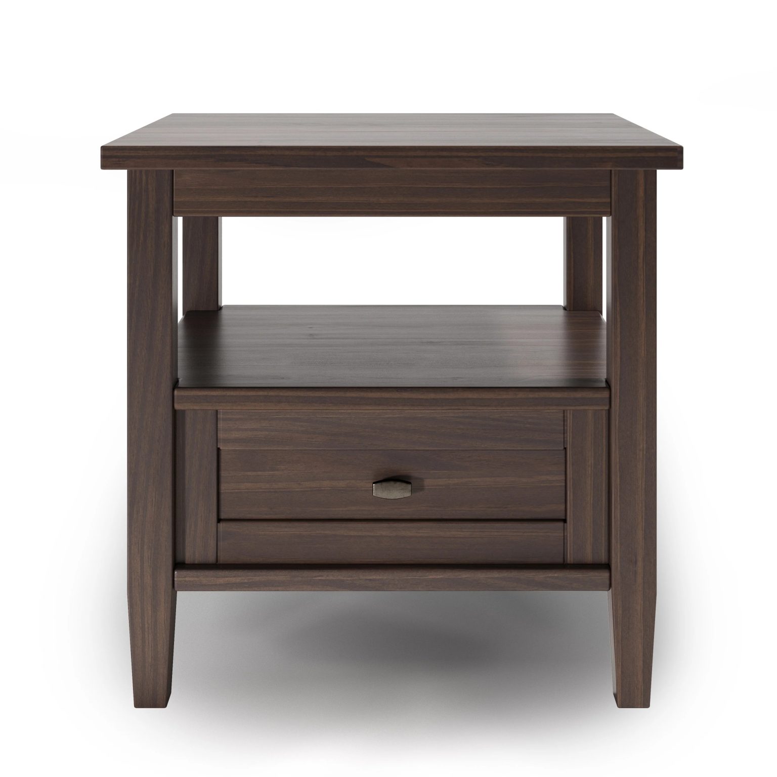 ZenVora 20 Inch Wide Solid Wood Rectangle End Table, Transitional Side Table