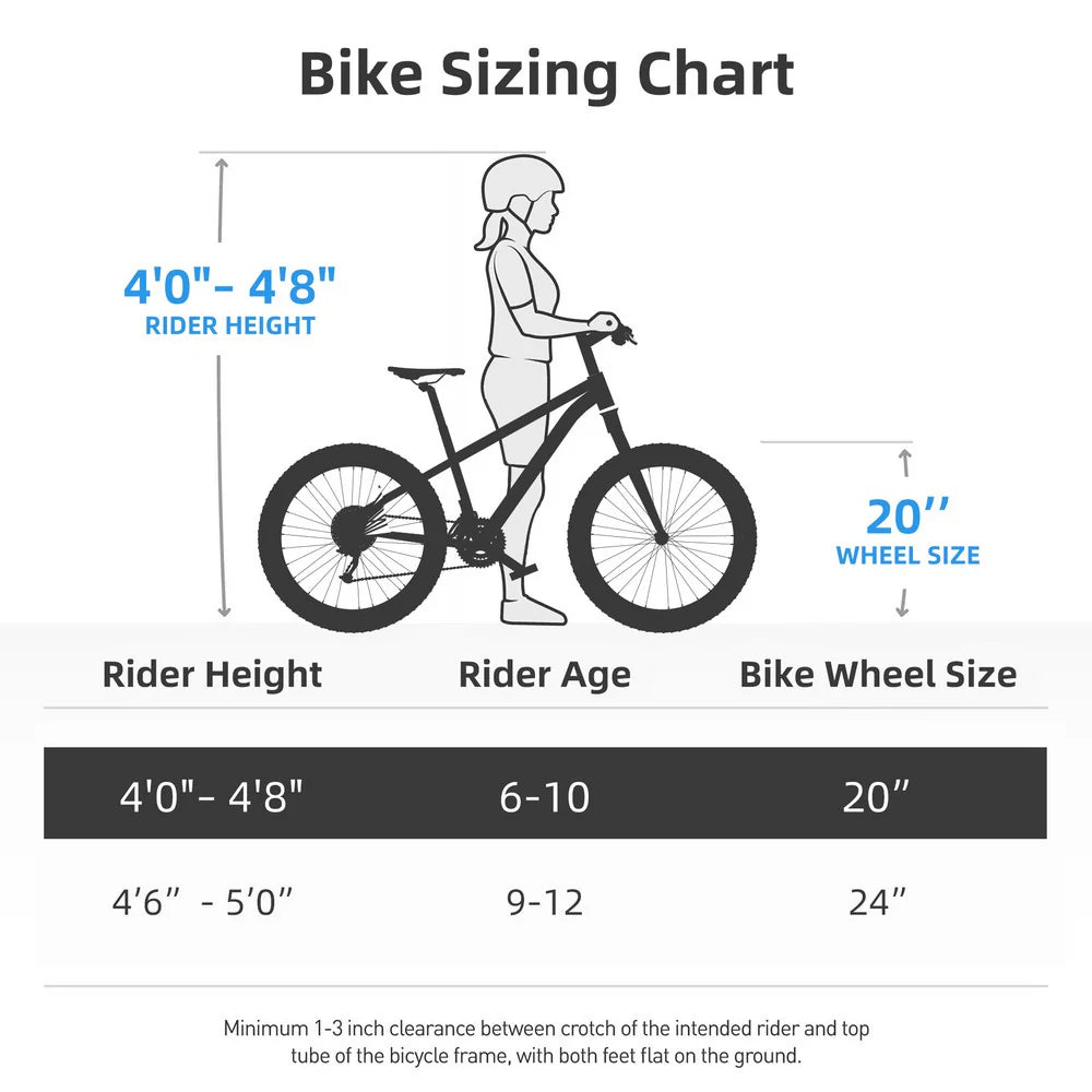 ZenVora 20-Inch/24-Inch Kids Mountain Bike, Single-Speed Bicycle