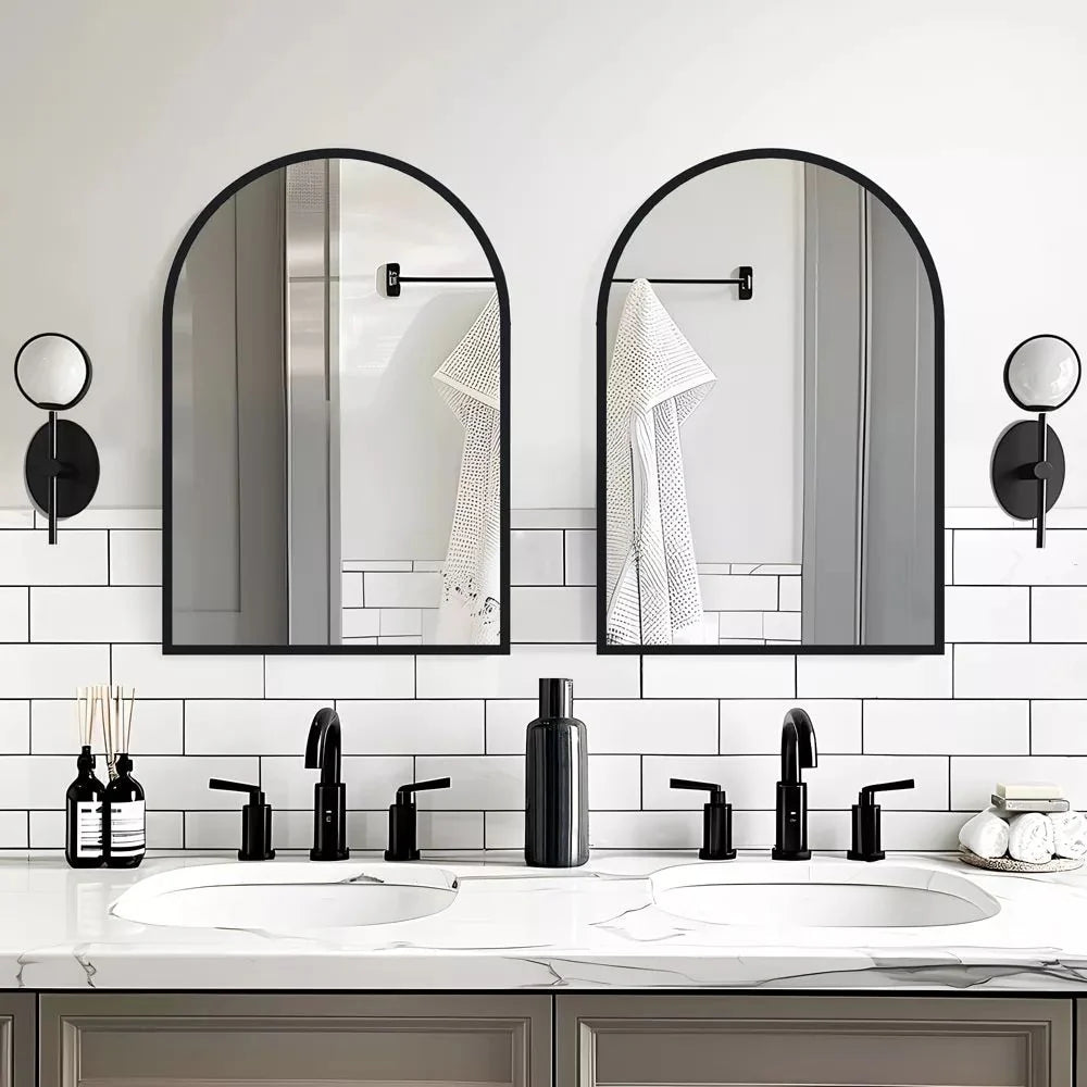 ZenVora Modern Arch Aluminum Bathroom Wall Mirror, Wall Mounted Vanity Mirror for Bathroom, Bedroom and Home Decor