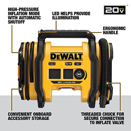 ZenVora 20V Cordless Tire Inflator, Compact and Portable, with Automatic Shut-Off and LED Light