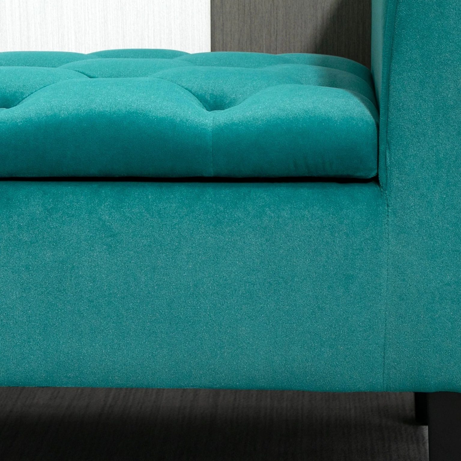 ZenVora Button-Tufted Storage Ottoman Bench, Upholstered Bed Bench with Rolled Armrests for Bedroom, Living Room and Hallway