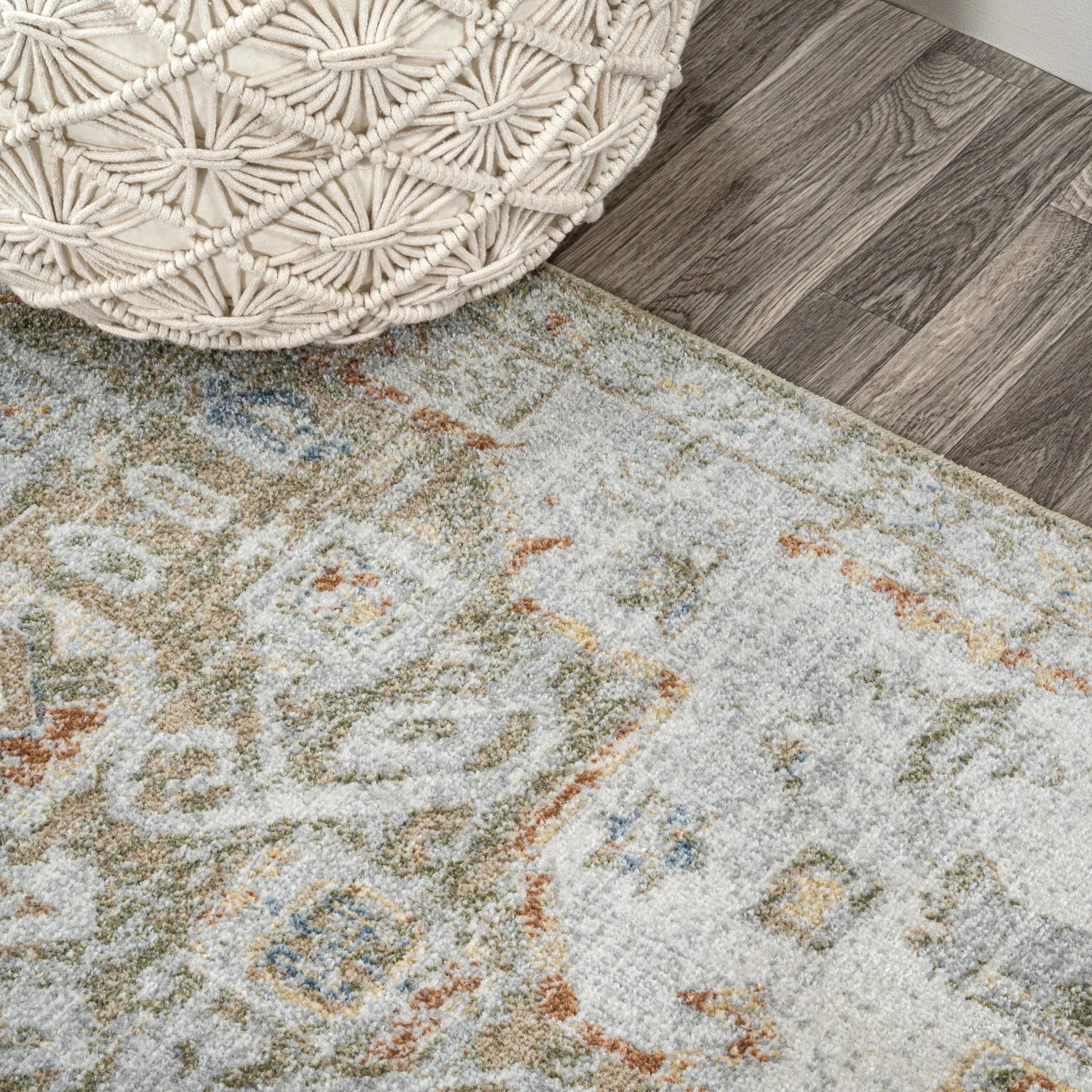 ZenVora Bohemian Medallion Low-Pile Machine-Washable Area Rug, Cream and Terra