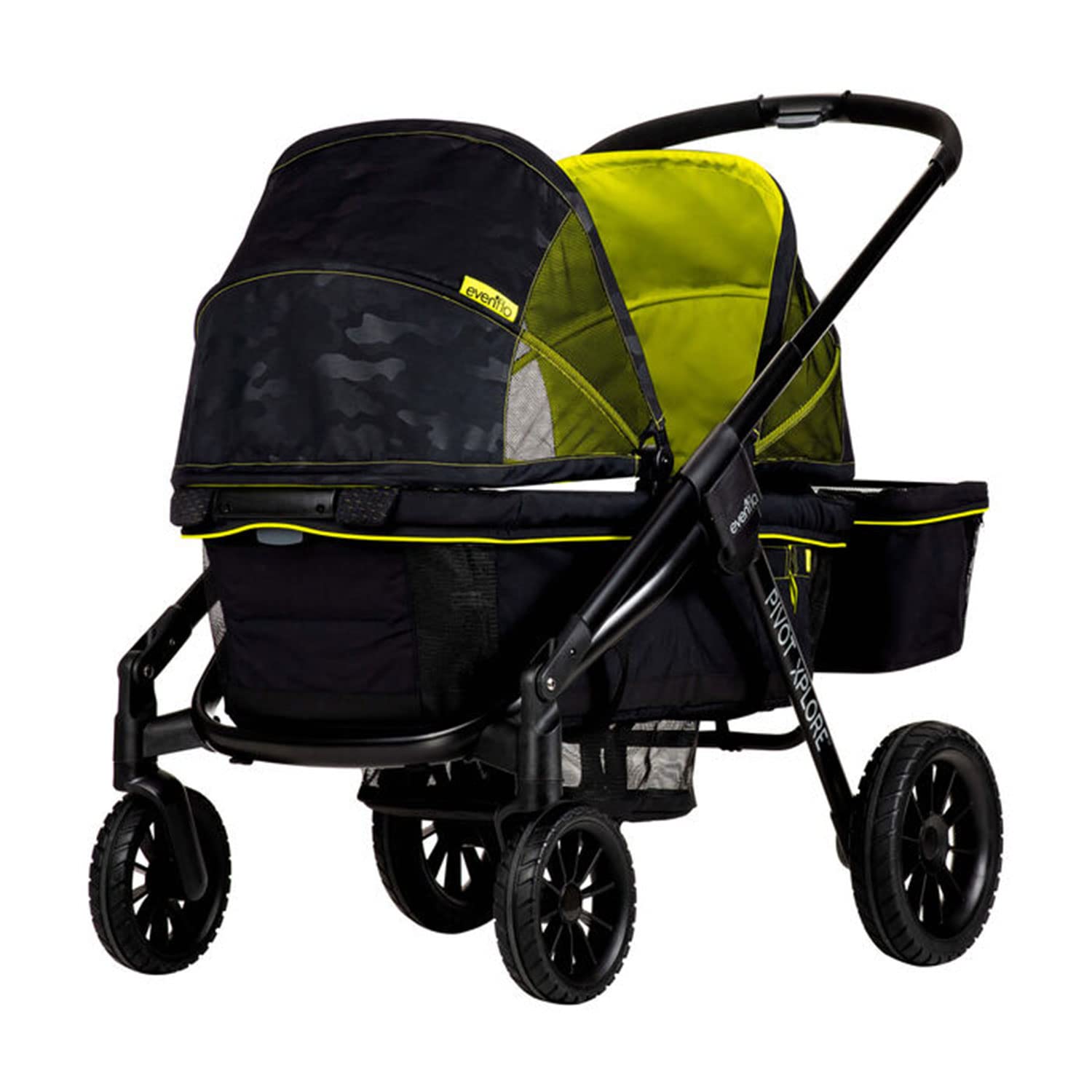 ZenVora 2-in-1 All-Terrain Baby Stroller Wagon with Canopy and Storage - Gray
