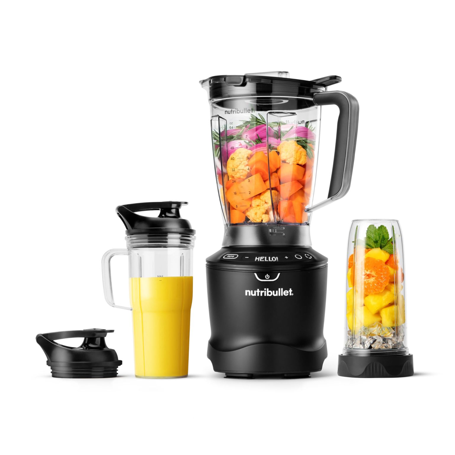 ZenVora 1400-Watt Blender Combo, Multi-Function Countertop Blender with Multiple Speed Settings, Gunmetal