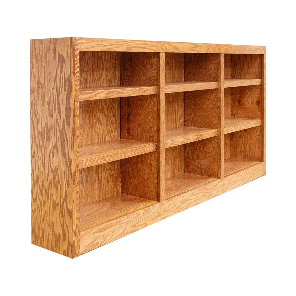 ZenVora Triple Wide Wood Bookcase, 9 Shelf 36 Inch Tall Bookshelf for Home, Office and Display Storage