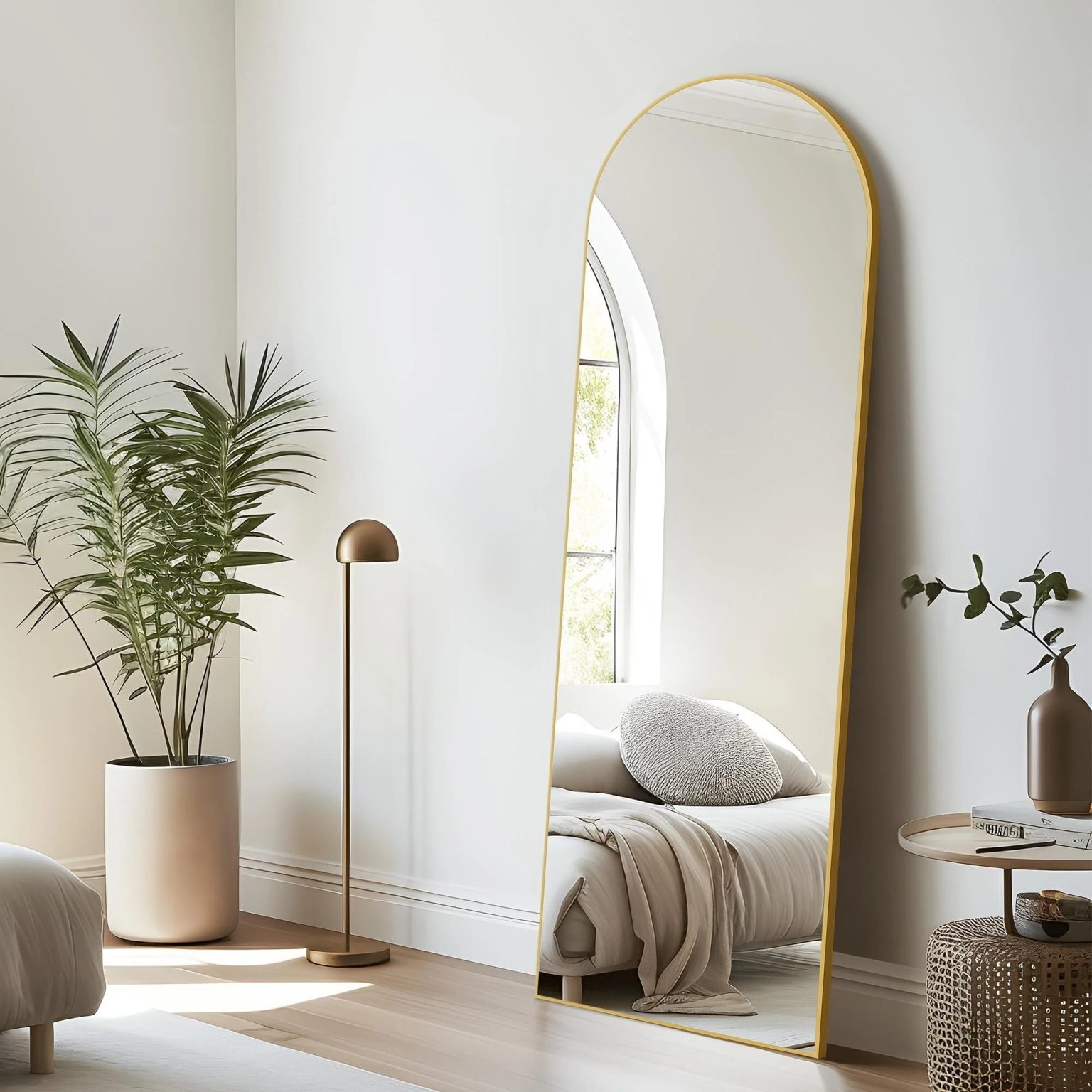 ZenVora Arched Full Length Floor Mirror, Large Full Body Standing and Wall Mounted Mirror for Bedroom, Living Room and Home Decor
