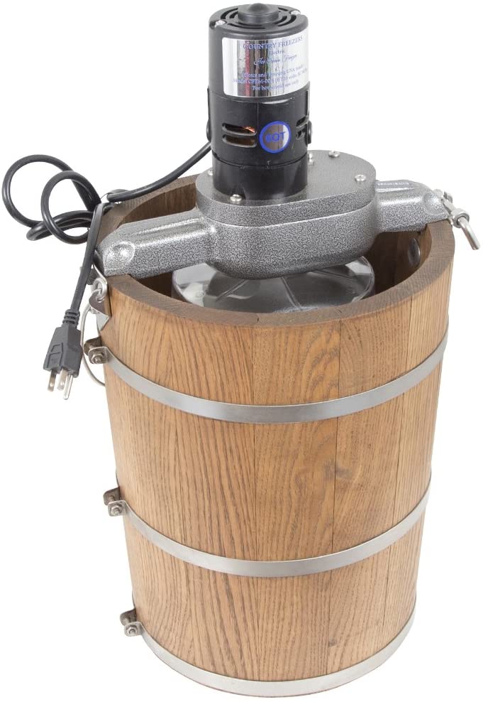 ZenVora 6-Quart Wooden Tub Ice Cream Maker with Electric Motor, Classic Country Style