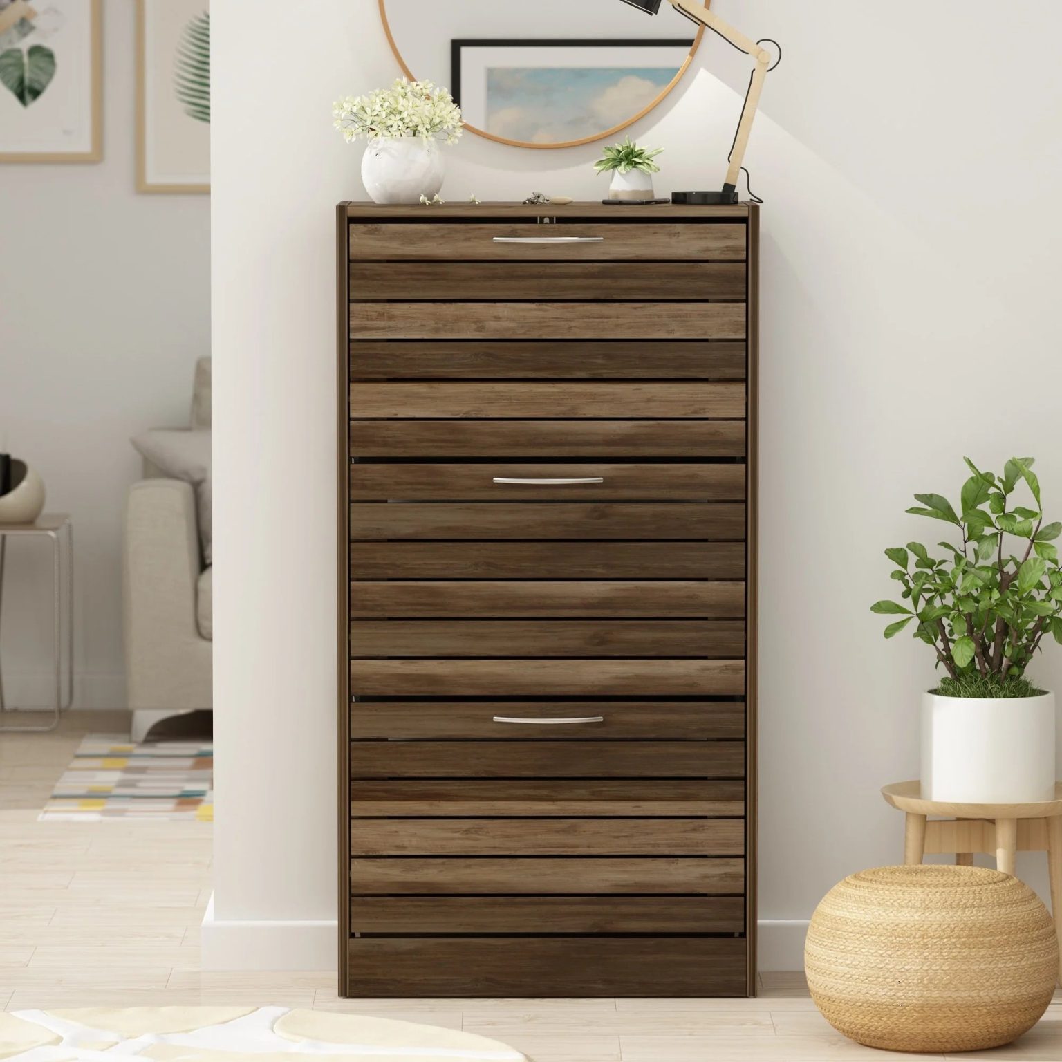 ZenVora Modern Shoe Storage Cabinet for Entryway and Hallway, Space-Saving Shoe Organizer