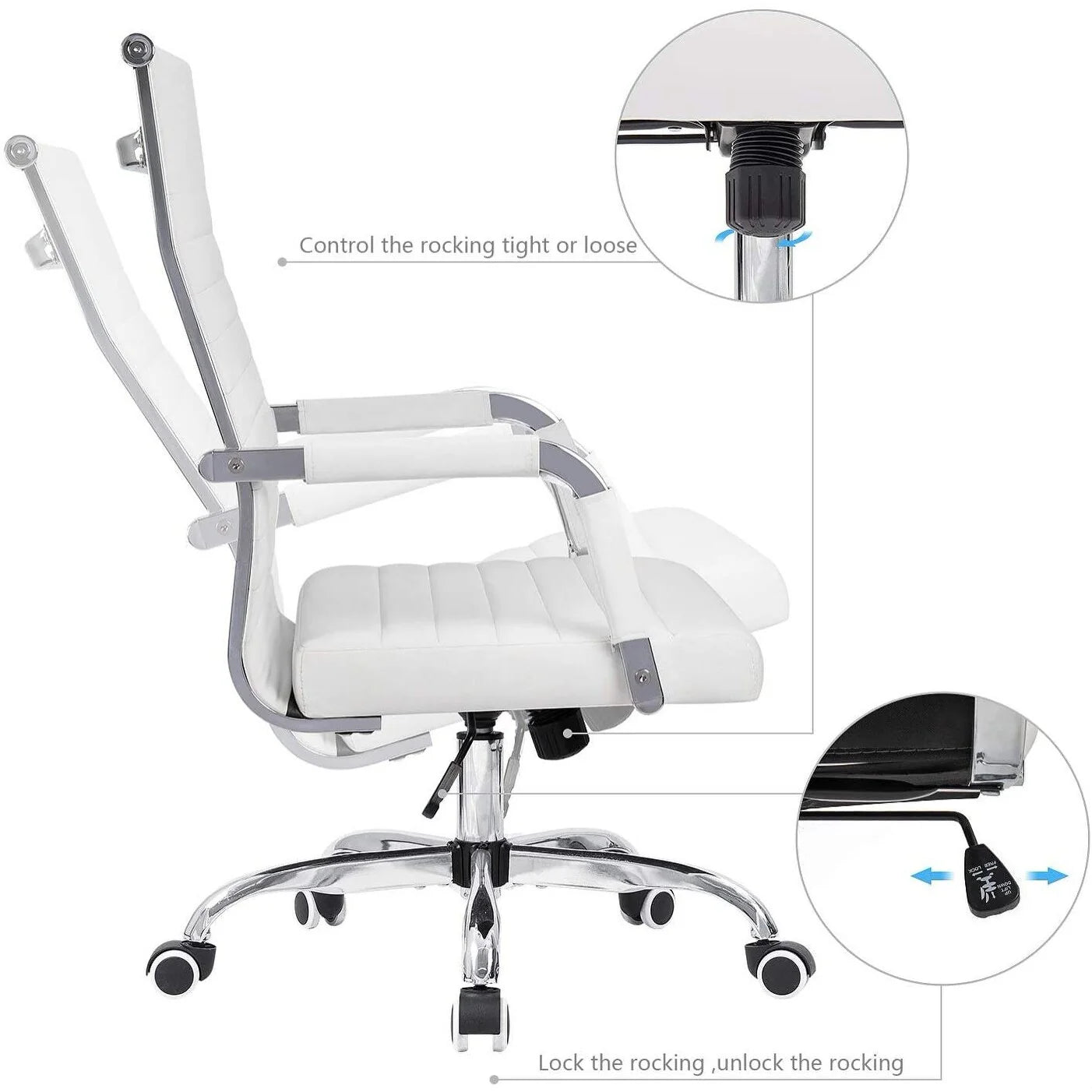 ZenVora Ergonomic Ribbed Office Chair, Modern Computer Desk Chair with Comfortable Upholstered Seat for Home and Office