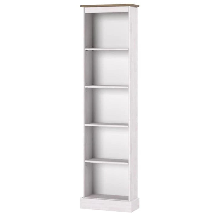 ZenVora Tall Narrow Wood Bookcase, Slim Freestanding Bookshelf for Small Spaces, Home Office and Living Room
