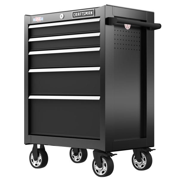 ZenVora CRAFTSMAN 26.5 in. 5-Drawer Steel Rolling Tool Cabinet, Black, 9,266 cu. in. Storage Capacity
