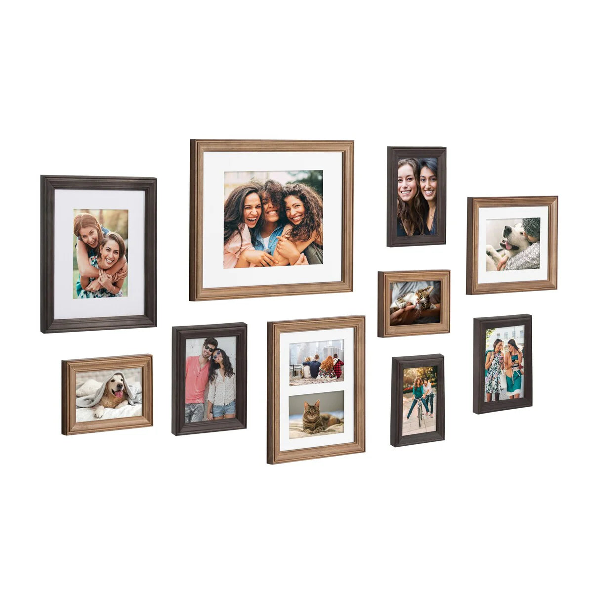 ZenVora 10-Piece Wood Gallery Wall Picture Frame Set, Decorative Photo Display Frames for Living Room, Bedroom and Home Decor