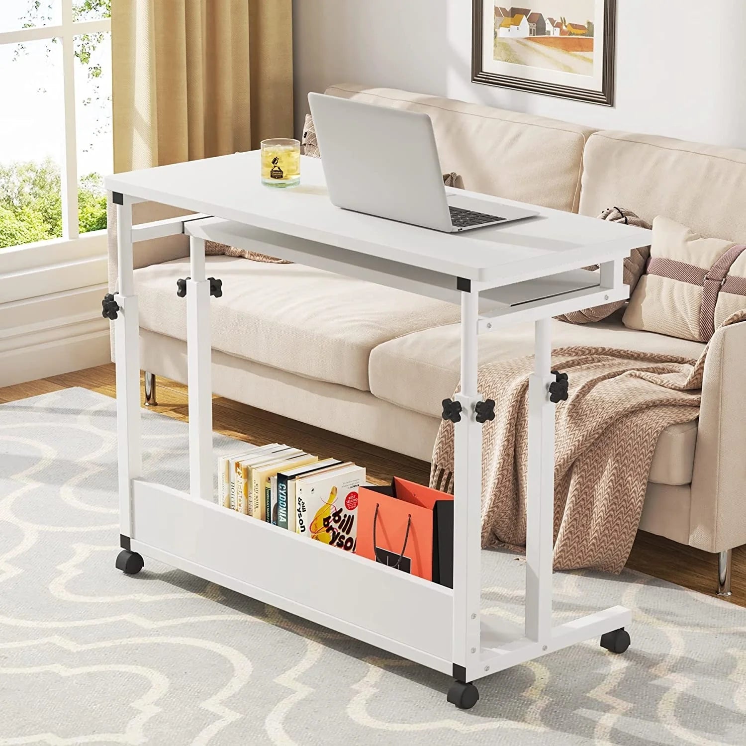 ZenVora Height Adjustable Laptop Desk, Portable Sofa and Bed Table for Work and Study