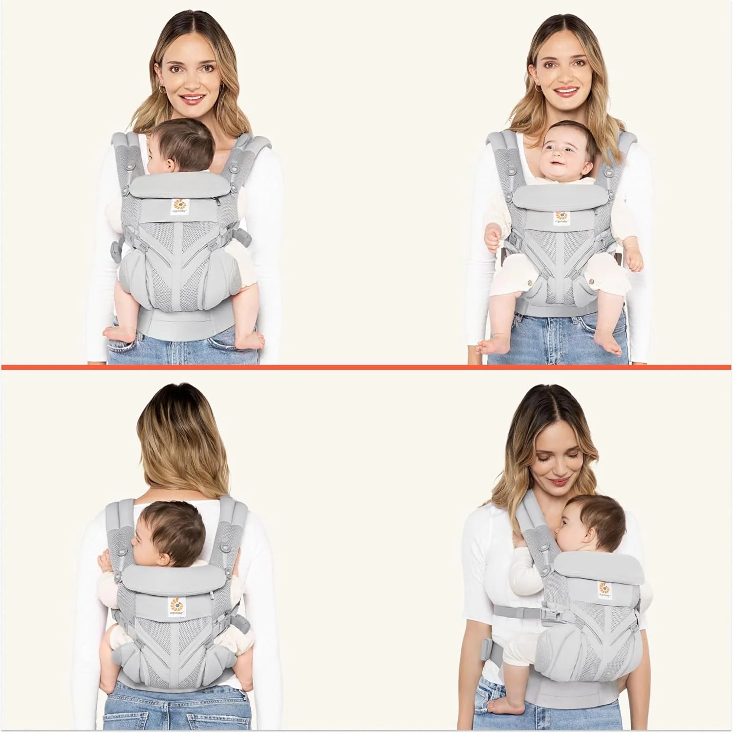 ZenVora ERGOBABY Omni Classic All-Position Baby Carrier, Pearl Grey