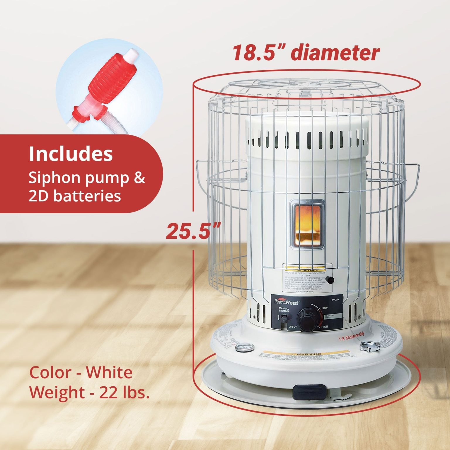 ZenVora 23,500 BTU Indoor Outdoor Convection Kerosene Heater, 2 Pack
