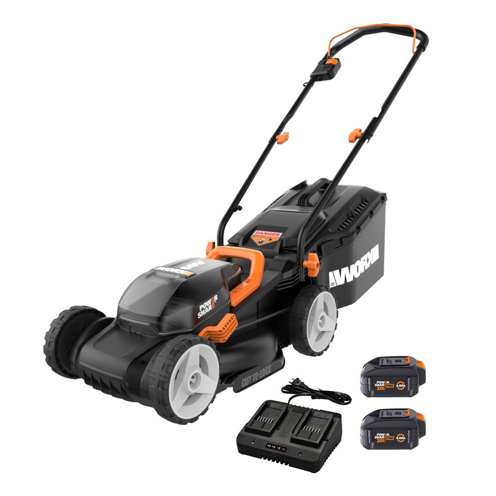 ZenVora 40V Cordless Lawn Mower - 14-Inch Battery Powered Mower with Intellicut, Mulching & Dual 20V Batteries