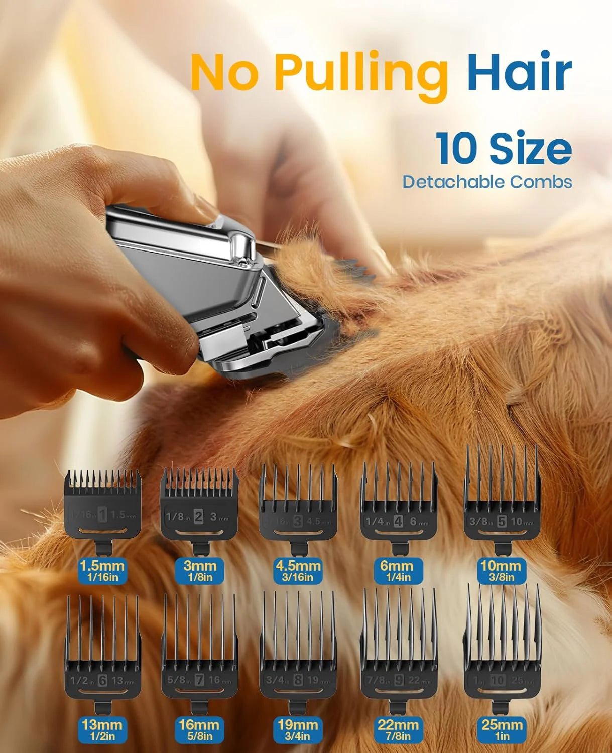 ZenVora Dog Clippers for Thick Heavy Coats, Professional Electric Pet Grooming Trimmer for Long Hair Dogs