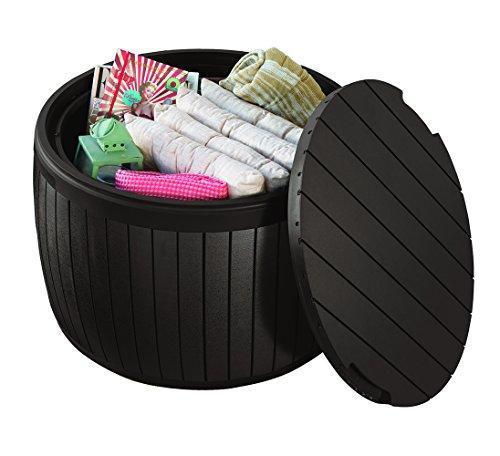 ZenVora Outdoor Resin Storage Bench - Weather Resistant Deck Box with Wood Look Finish and Seating