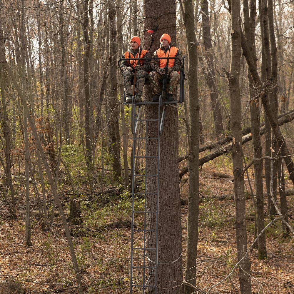 ZenVora 21-Foot 2-Person Ladder Treestand, Heavy-Duty Hunting Tree Stand with Ladder, Elevated Outdoor Hunting Platform