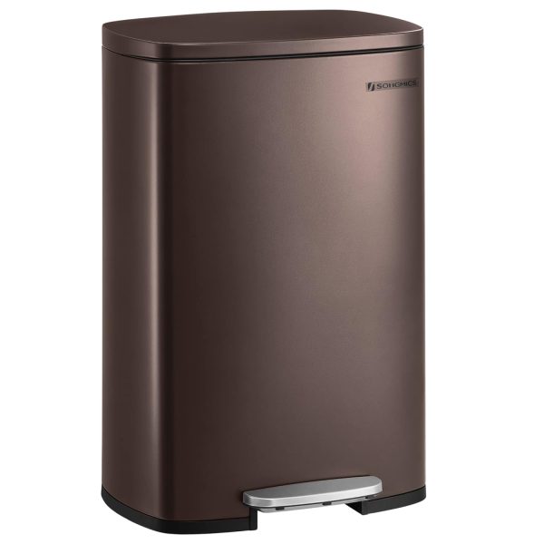 ZenVora 13-Gallon Stainless Steel Kitchen Trash Can with Soft Close Lid, Step Pedal and Removable Inner Bucket