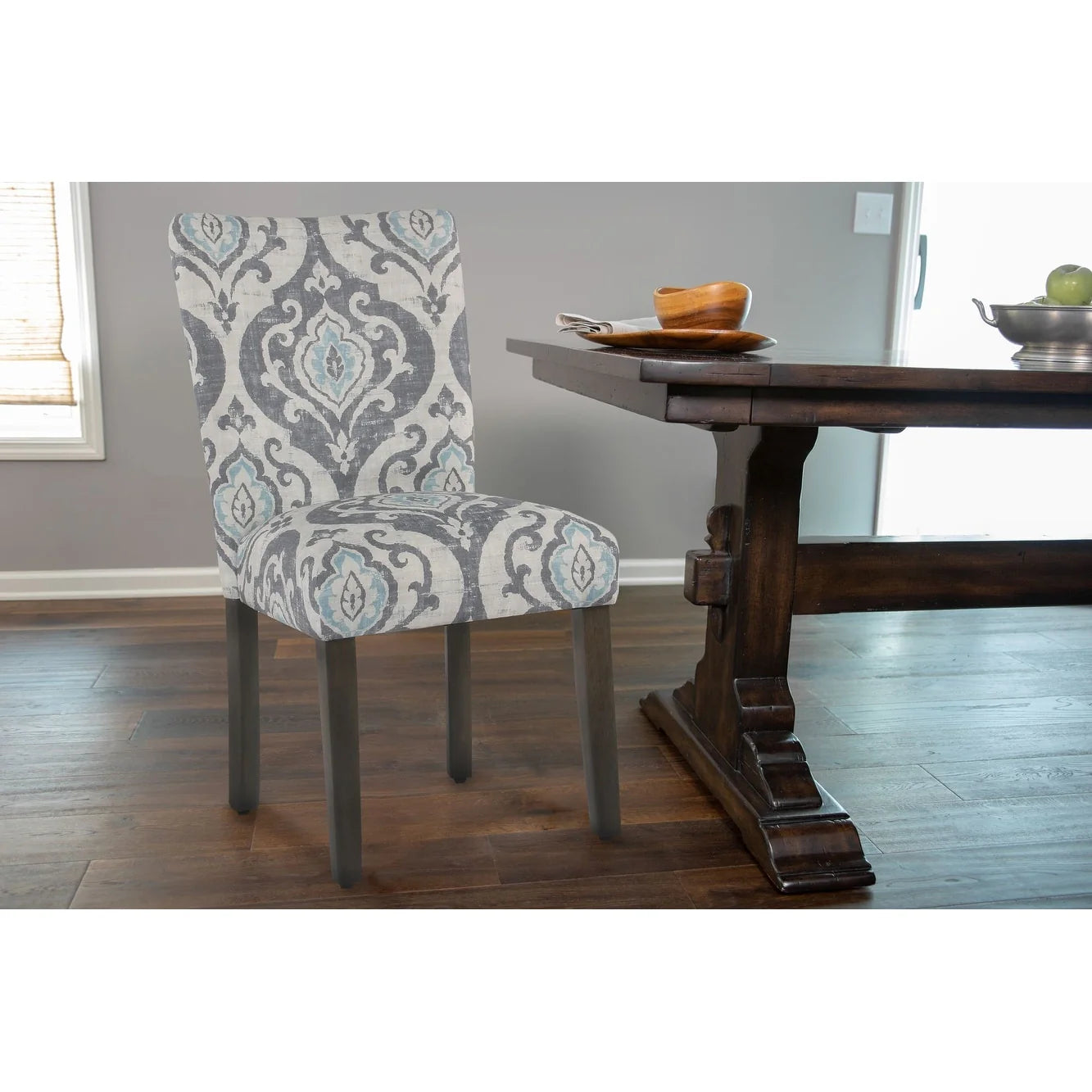 ZenVora Set of 2 Upholstered Medallion Dining Chairs, Comfortable Parsons Style Chairs for Kitchen and Dining Room