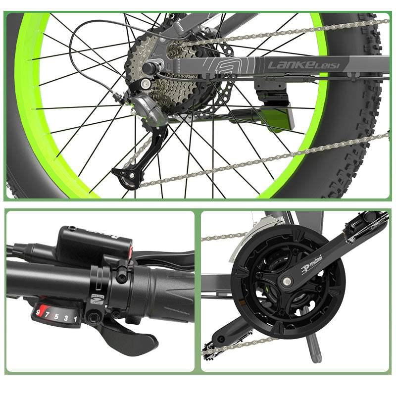 ZenVora 1000W 26-Inch Fat Tire Folding Electric Mountain Bike, Dual Crown Fork, 17.5Ah