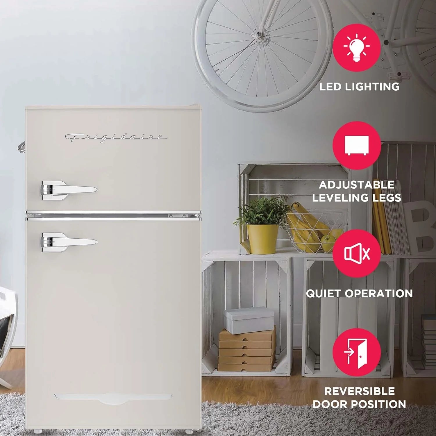 ZenVora Retro 3.2 Cu Ft Mini Fridge with Freezer – 2-Door Compact Refrigerator with Side Bottle Opener