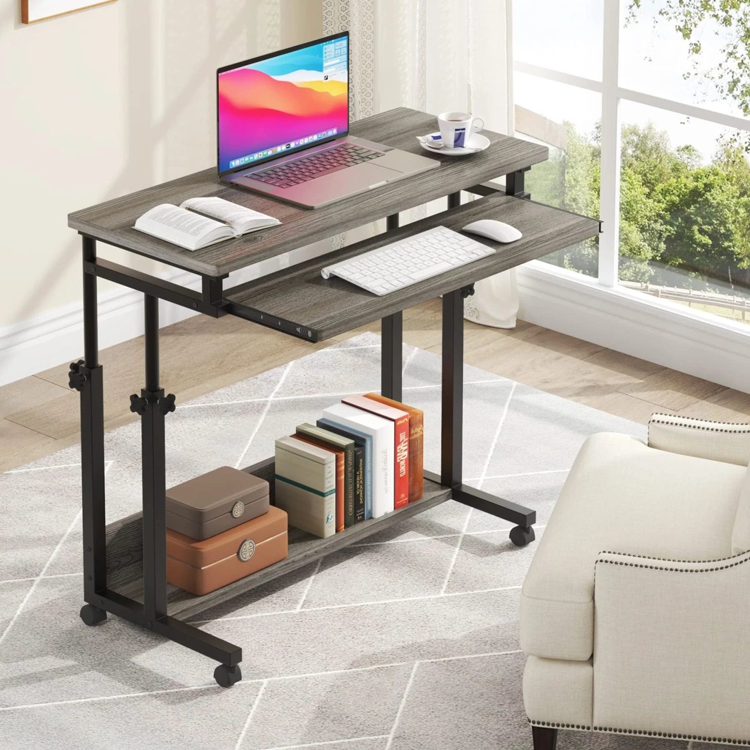 ZenVora Height Adjustable Laptop Desk, Portable Sofa and Bed Table for Work and Study