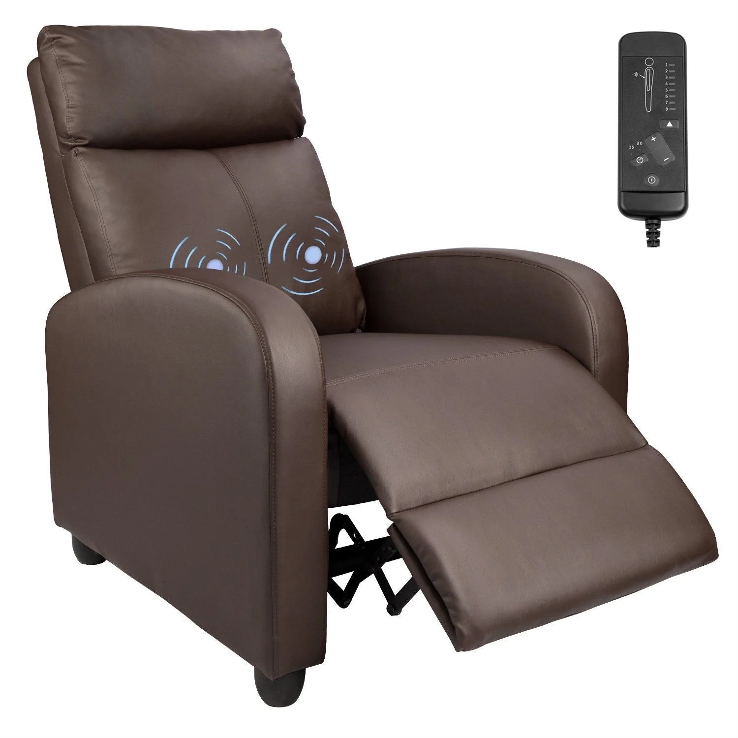 ZenVora Massage Recliner Chair, PU Faux Leather Home Theater Recliner with Padded Seat
