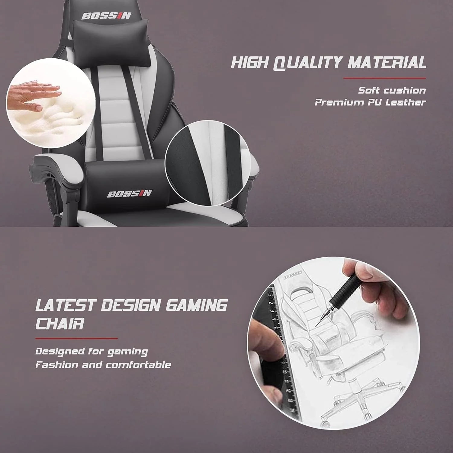ZenVora Racing Style Gaming Chair, 300 lbs Big and Tall High Back Computer Chair