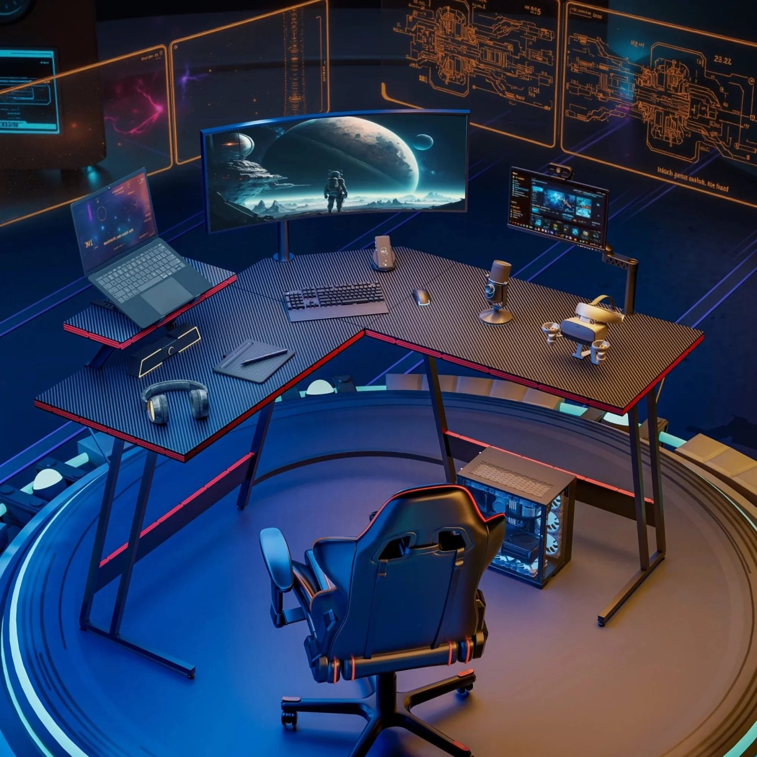 ZenVora L-Shaped Gaming Desk, Computer Corner Desk and Office Writing Desk for Home
