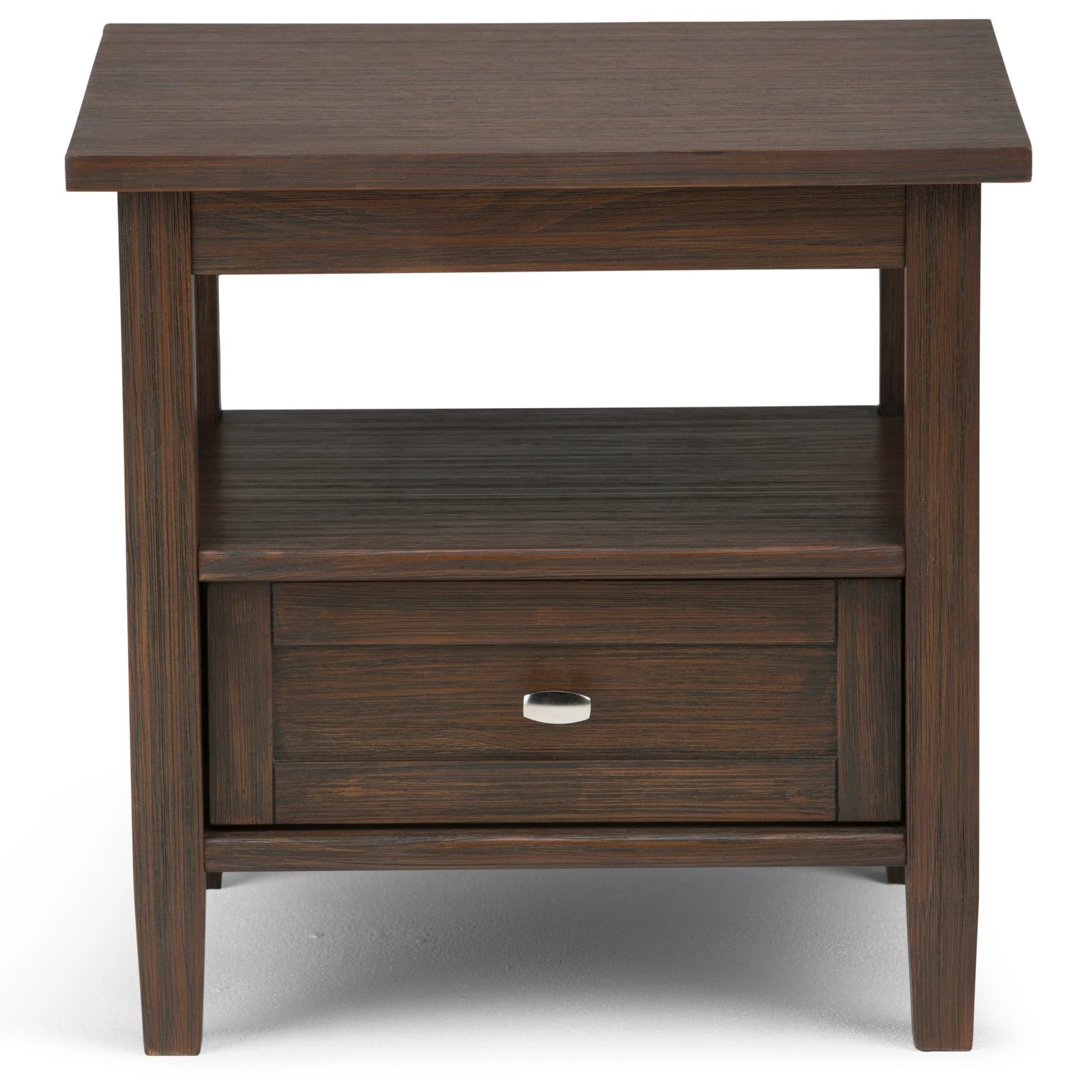 ZenVora 20 Inch Wide Solid Wood Rectangle End Table, Transitional Side Table