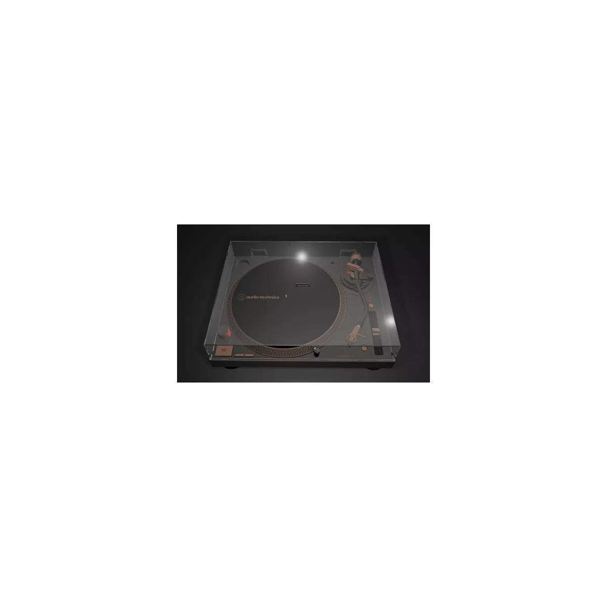 ZenVora Direct-Drive USB Turntable, 3-Speed Vinyl Player with Built-In Preamp and Digital Conversion, Bronze
