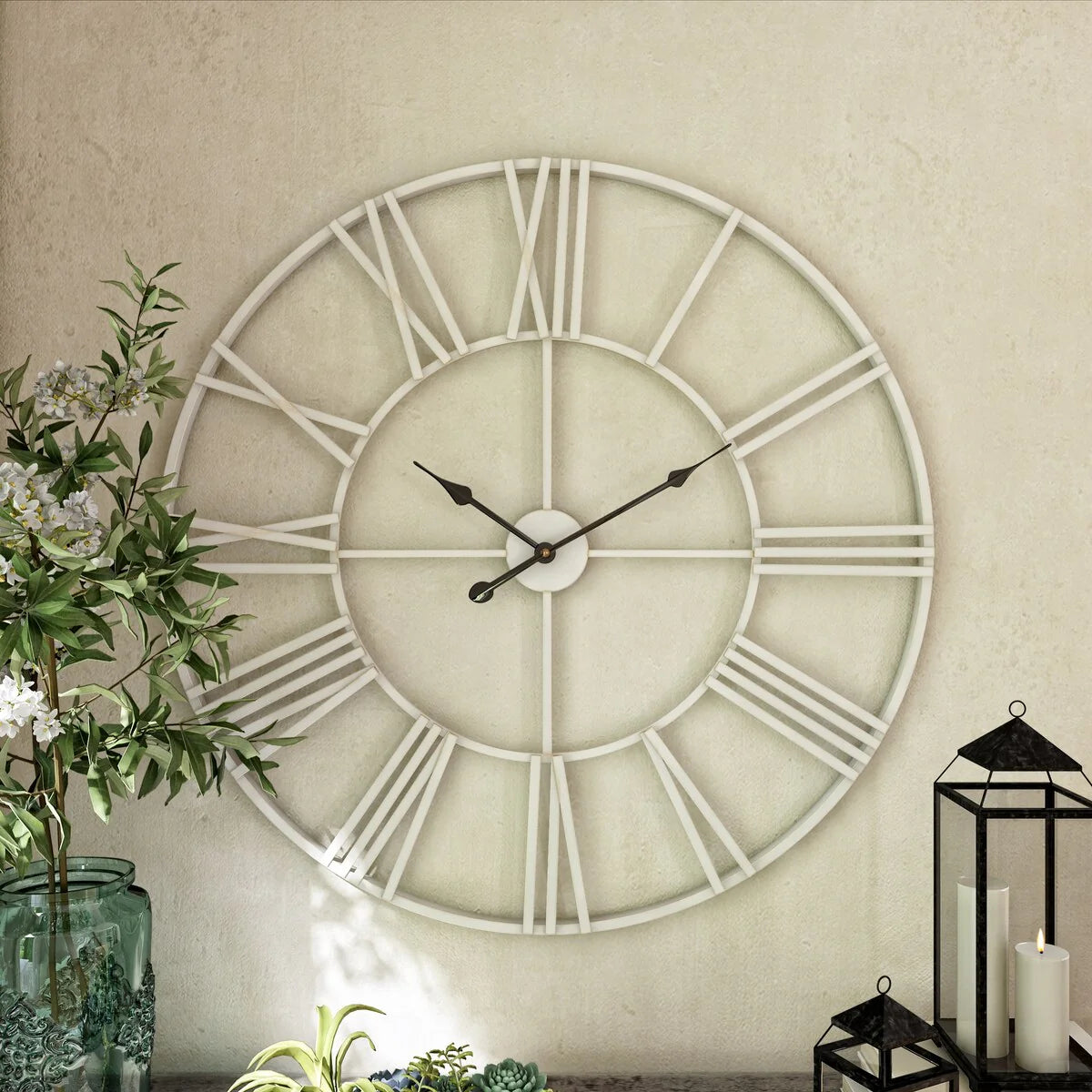 ZenVora Modern Round Metal Wall Clock, Decorative Circular Hanging Clock for Living Room, Bedroom and Office