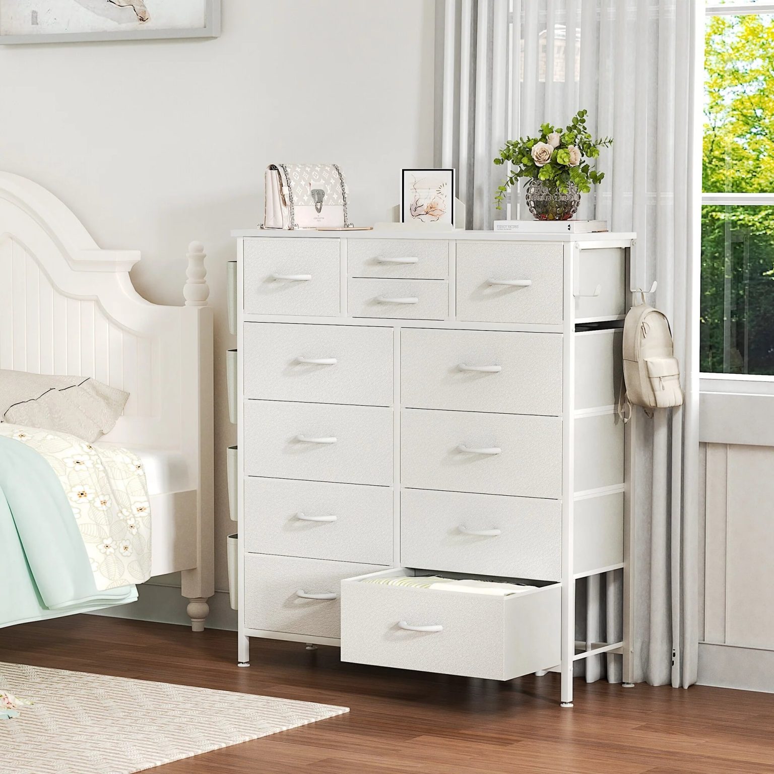 ZenVora 12 Drawer Fabric Dresser, Tall Bedroom Chest of Drawers with Storage