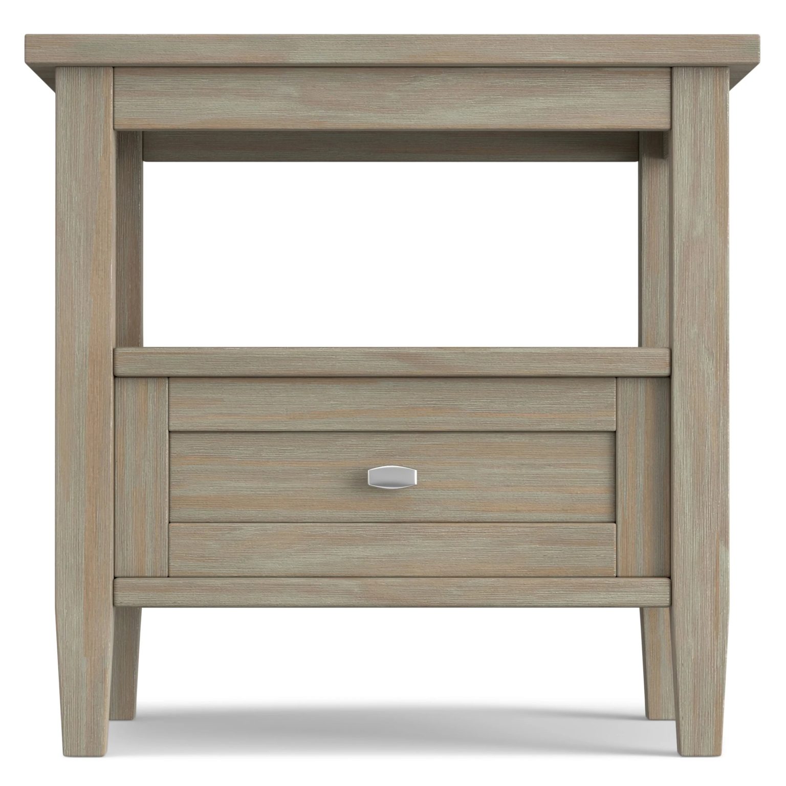 ZenVora 20 Inch Wide Solid Wood Rectangle End Table, Transitional Side Table