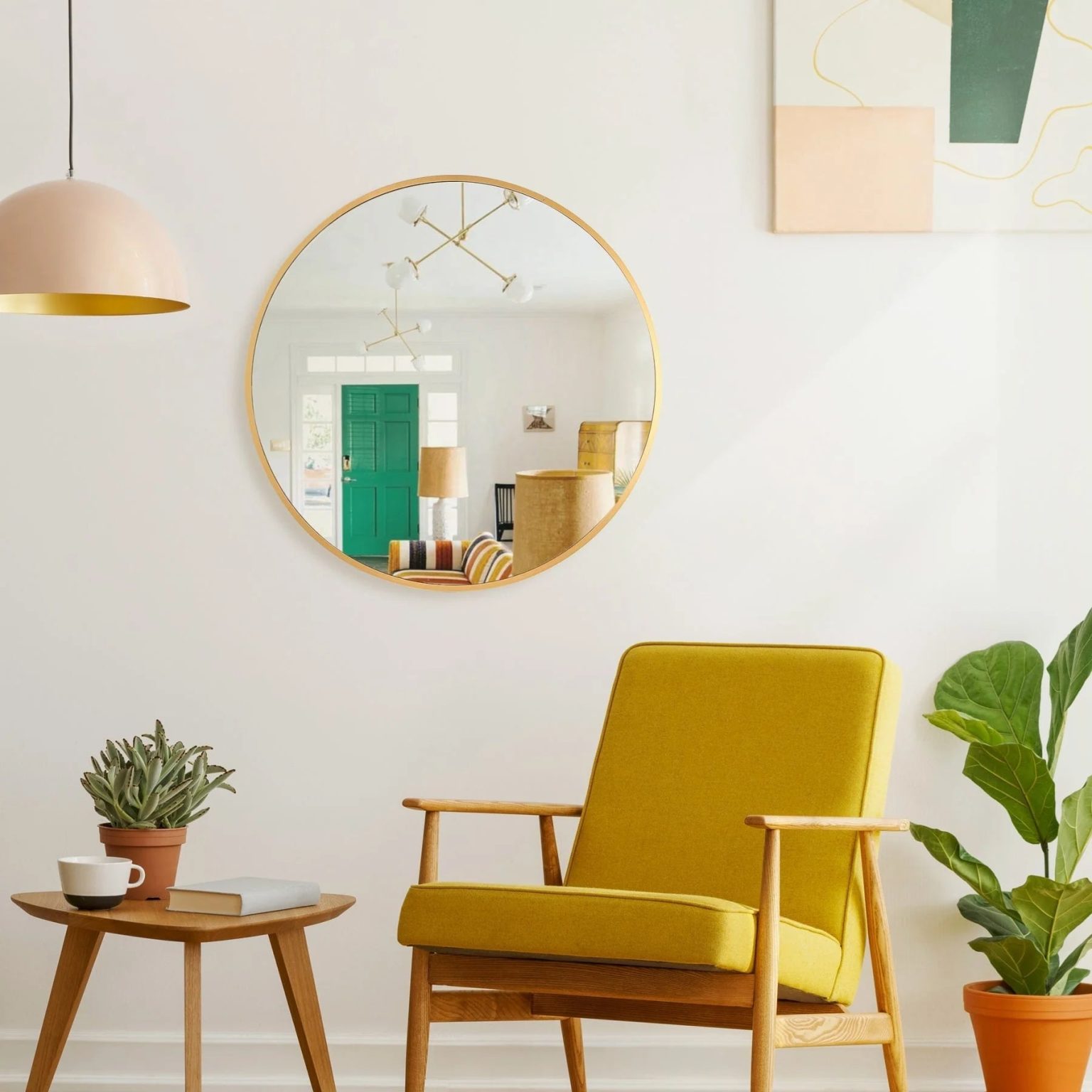 ZenVora Modern Round Aluminum Wall Mirror, Decorative Circular Metal Frame Mirror for Living Room, Bedroom and Entryway
