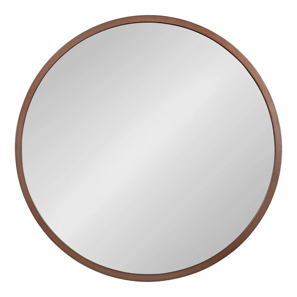 ZenVora Round Wood Accent Wall Mirror, Modern Decorative Wooden Frame Mirror for Living Room, Bedroom and Entryway