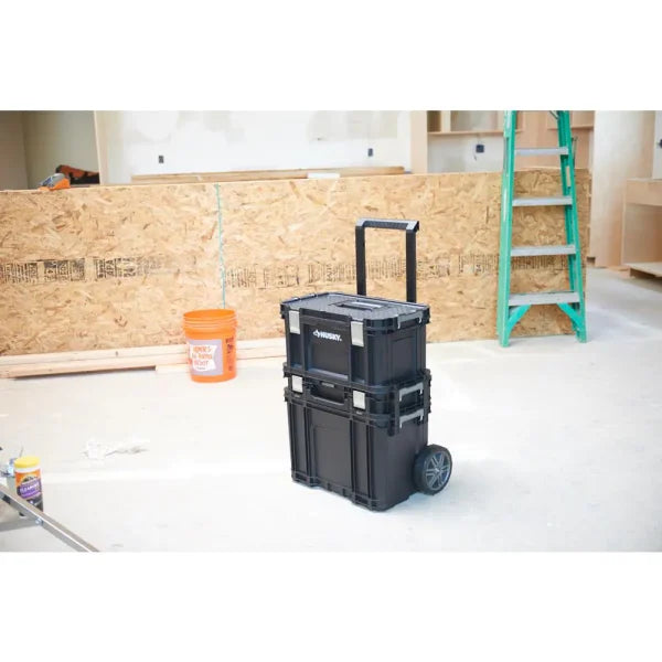 ZenVora 22-Inch Modular Rolling Tool Box System - 3-Piece Mobile Tool Cart with Toolbox & 12-Bin Organizer